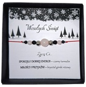 BRANSOLETKA OCHRONY I MIŁOŚCI CZARNY TURMALIN KRYSZTAŁ PREZENT NA ŚWIĘTA