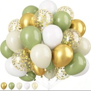 Balony zielono-złote 20 sztuk na imprezę lub urodziny