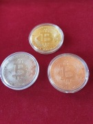 Bitcoin Złoty Srebrny Miedziany komplet kolekcja