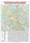 Mapa ścienna województwa Kujawsko-Pomorskiego 134cm x 96cm, z zawiesiem