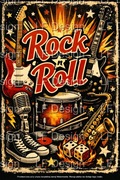 Plakat/Poster A4 "Rock'n'Roll"