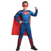 Kostium mięśniowy superbohatera dla dzieci z czerwonym płaszczem