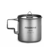 Kubek tytanowy PACOONE 380 ml do biwaku, turystyki, survivalu 70 g