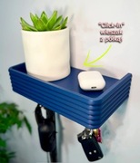 Wieszak na klucze "Click-in" z półką | Nowoczesny wieszak ścienny |