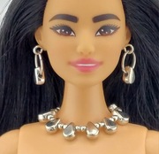 Zestaw biżuterii dla lalek Barbie srebrne łezki