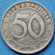 III Rzesza, 50 fenigów 1939A, niklowe