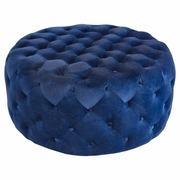 Puf pikowany welurowy Glamour - granatowy XXL