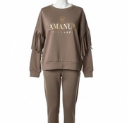 Włoski dres z frędzlami La Manuel, masełko, uniwersalny, fango 