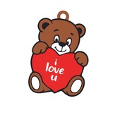 Breloczek miś, niedźwiadek z serduszkiem na walentynki, wydruk 3d