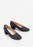 Skórzane buty Mango Zamsz Obcas Czółenka Anis Zara