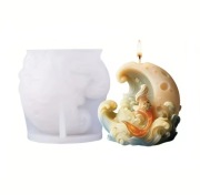 SYRENKA NA FALACH forma silikonowa 9.5*9.6 do Odlewów Świec Mydła Żywic 