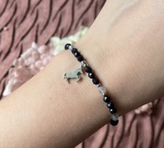 Bransoletka jeździecka | noc Kairu, labradoryt i konik koń | rękodzieło