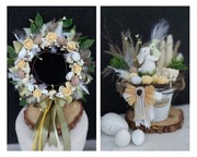 Śliczny komplet wielkanocny wianek i stroik 