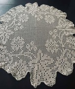 OWALNY BEŻOWY BIEŻNIK SZYDEŁKOWY-RĘCZNA ROBÓTKA