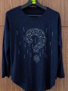 Granatowa tunika z cekinami XXL