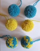 Pompony do rękodzieła wełna 100% pompon wełniany zestaw 6 szt. handmade