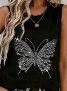 Top, bluzka z BŁYSZCZĄCYM motylem - cyrkonie