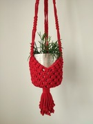 KWIETNIK WISZĄCY CZERWONY ze Sznurka Bawełnianego CZERWONA Dekoracja 