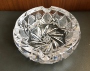 Popielniczka kryształowa ciężka duża grawerowana