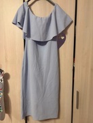 Sukienka PrettyLittleThing M 38 błękitna hiszpanka midi elegancka