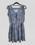 Sukienka Mini Cropp Czarno-Biały Wzór r. M Zamek Kieszenie Podszewka