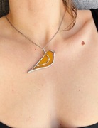 Naszyjnik Witraż Łańcuszek ze szklaną zawieszką "Ptak" Wisior