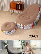 Fotel Dmuchany Kanapa Dmuchany Materac Łóżko Welurowy PUFA Z Podnóżkiem