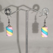 K203 Kolczyki wiszące jak Pianki Marshmallow Handmade