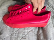 Czerwone trampki przed kostkę skóra 37 . Krótkie trampki
