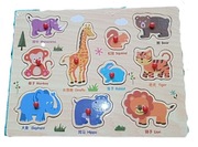 Puzzle drewniane z pinezkami 3d- zoo