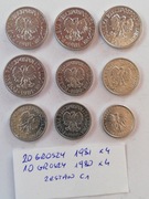 20 groszy 1981 , 10 groszy 1980  - po 4 sztuki 