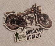 Magnes na lodówkę przedwojenny motor Sokół 600 RT M 211.  