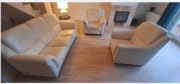 Pilnie sprzedam Sofa rozkładana skóra +2 fotele