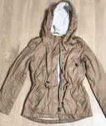 Kurtka zimowa brązowa beżowa z kożuszkiem H&M rozmiar XS 