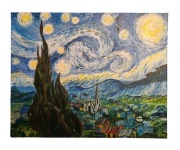 Ręcznie malowany obraz akrylowy „Gwiaździsta noc”– inspiracja Van Gogh