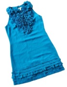 TED BAKER_ruffle tourquiose mini dress_wizytowa_śliczna_rozmiar M