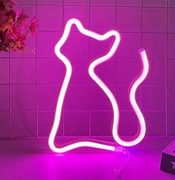 Neonowy Różowy Kot Lampa LED Dekoracja