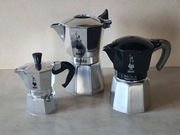Trzy kawiarki turystyczne Bialetti Moka Express, aluminium