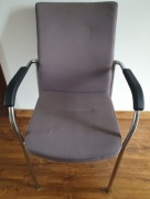 Krzesło fotel biurowy konferencyjny stalowy szary