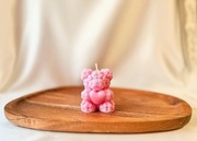 Świeca sojowa podziękowania dla gości komunia wesele chrzciny miś z sercem