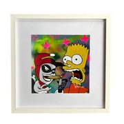Kwadrat POPART rama 32x32cm wnętrze Harley Quinn cartoon film Bart Simpson 