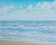 MORZE LATEM obraz olejny na płótnie 30 x 24 cm