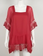 Włoska szyfonowa tunika koronka plus size xxxl 48 50 
