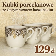 Zestaw 4 kubków Home&You – stylizowane na ludowy ornament, złocone 38479