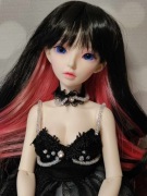 Lalka BJD 1/4 fullset czarno różowe włosy