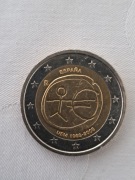 19. Hiszpania 2009. 10 lat Unii Monetarnej. Moneta 2 euro €. Dobra cena.  