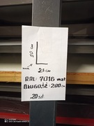 Kątownik  z blachy 0,5mm kolor RAL.7016 mat