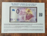 0 EURO 100. ROCZNICA URODZIN ŚW. JANA PAWŁA II WADOWICE BLISTER