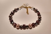 Bransoletka z minerałów handmade granat perła kryształ austriacki