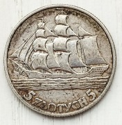 1936 - 5 złotych - ŻAGLOWIEC 